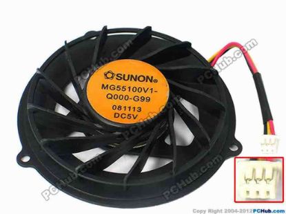 71682 SUNON MG55100V1-Q000-G99 Cooling Fan  dia55x10, w40x3x3, 5V, Bare Fan SUNON MG55100V1-Q000-G99 Cooling Fan  