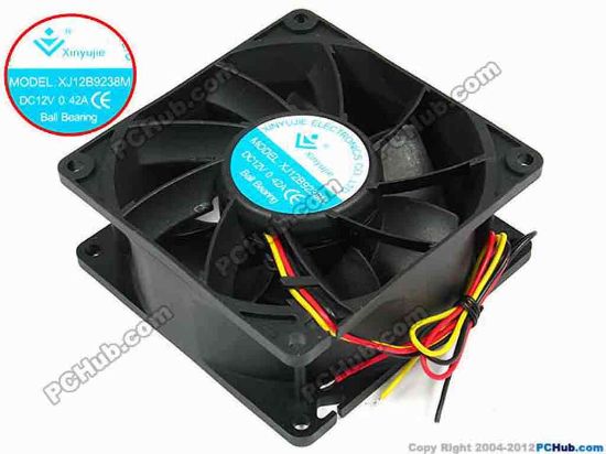 71749 Xinyujie DC- Bearing OEM- Square Fan XJ12B9238M, w250x3X3, 0.42A Xinyujie DC- Bearing OEM- Square Fan 