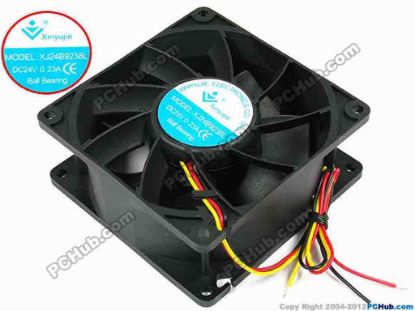 71765 Xinyujie DC- Bearing OEM- Square Fan XJ24B9238L, w250x3X3, 0.23A Xinyujie DC- Bearing OEM- Square Fan 