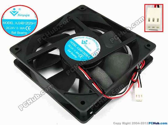 71774 Xinyujie DC- Bearing OEM- Square Fan XJ24B12025H1, w180x3x3, 0.38A Xinyujie DC- Bearing OEM- Square Fan 