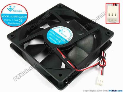 71776 Xinyujie DC- Bearing OEM- Square Fan XJ24B12025M1, w180x3x3, 0.30A Xinyujie DC- Bearing OEM- Square Fan 