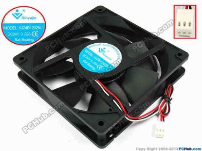 71778 Xinyujie DC- Bearing OEM- Square Fan XJ24B12025L1, w180x3x3, 0.22A Xinyujie DC- Bearing OEM- Square Fan 