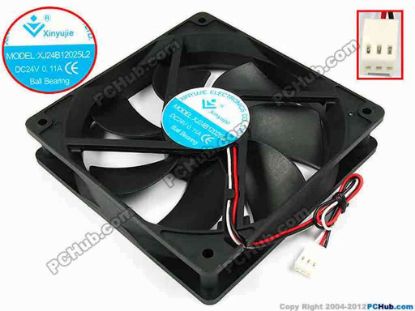 71814 Xinyujie DC- Bearing OEM- Square Fan XJ24B12025L2, w175x3x3, 0.11A Xinyujie DC- Bearing OEM- Square Fan 