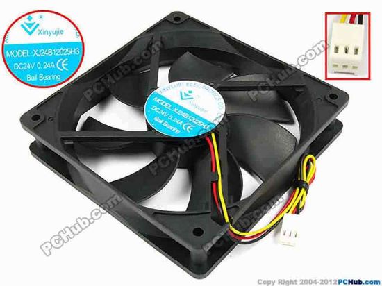 71831 Xinyujie DC- Bearing OEM- Square Fan XJ24B12025H3, w175x3x3, 0.24A Xinyujie DC- Bearing OEM- Square Fan 
