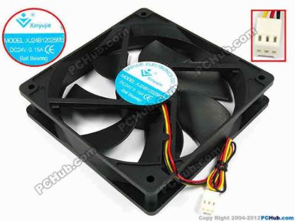 71832 Xinyujie DC- Bearing OEM- Square Fan XJ24B12025M3, w175x3x3, 0.15A Xinyujie DC- Bearing OEM- Square Fan 