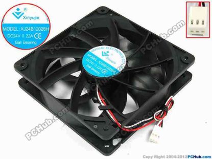 71911 Xinyujie DC- Bearing OEM- Square Fan XJ24B12028H, w170x3x3, 0.22A Xinyujie DC- Bearing OEM- Square Fan 