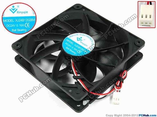 71912 Xinyujie DC- Bearing OEM- Square Fan XJ24B12028M, w170x3x3, 0.16A Xinyujie DC- Bearing OEM- Square Fan 