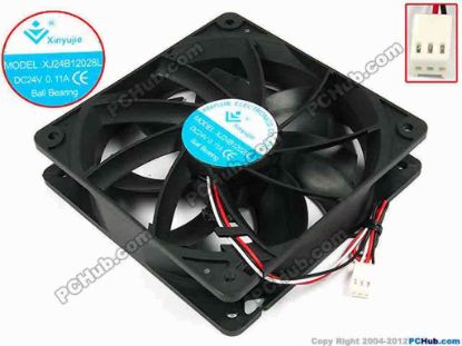 71913 Xinyujie DC- Bearing OEM- Square Fan XJ24B12028L, w170x3x3, 0.11A Xinyujie DC- Bearing OEM- Square Fan 