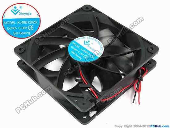 71917 Xinyujie DC- Bearing OEM- Square Fan XJ48B12028L, w225x2, 0.06A Xinyujie DC- Bearing OEM- Square Fan 