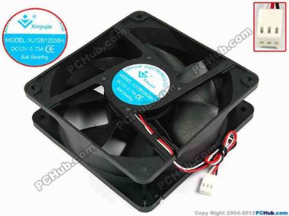 71920 Xinyujie DC- Bearing OEM- Square Fan XJ12B12038H, w185x3x3, 0.73A Xinyujie DC- Bearing OEM- Square Fan 