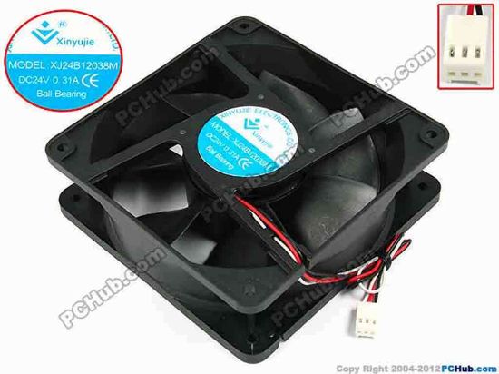 71927 Xinyujie DC- Bearing OEM- Square Fan XJ24B12038M, w185x3x3, 0.31A Xinyujie DC- Bearing OEM- Square Fan 