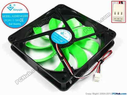 71939 Xinyujie DC- Bearing OEM- Square Fan XJ24B14025M, w155x3x3, 0.16A Xinyujie DC- Bearing OEM- Square Fan 