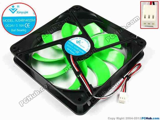 71939 Xinyujie DC- Bearing OEM- Square Fan XJ24B14025M, w155x3x3, 0.16A Xinyujie DC- Bearing OEM- Square Fan 