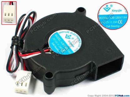 72038 Xinyujie DC- Bearing OEM- Blower Fan XJB12B5015H, w195x3x3, 0.23A Xinyujie DC- Bearing OEM- Blower Fan 