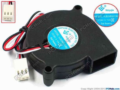 72042 Xinyujie DC- Bearing OEM- Blower Fan XJB24B5015M, w195x3x3, 0.11A Xinyujie DC- Bearing OEM- Blower Fan 