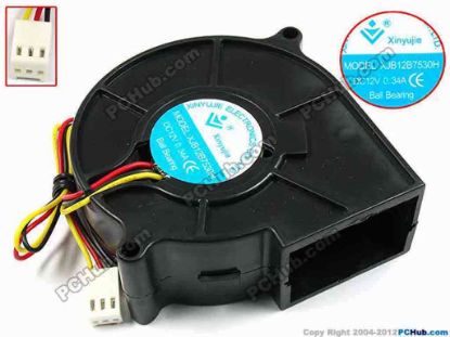 72050 Xinyujie DC- Bearing OEM- Blower Fan XJB12B7530H, w220x3x3, 0.34A Xinyujie DC- Bearing OEM- Blower Fan 