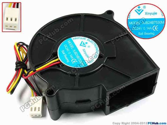 72069 Xinyujie DC- Bearing OEM- Blower Fan XJB24B7530M, w220x3x3, 0.14A Xinyujie DC- Bearing OEM- Blower Fan 