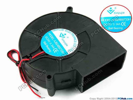 72103 Xinyujie DC- Bearing OEM- Blower Fan XJB24B9733H, w265x2, 0.34A Xinyujie DC- Bearing OEM- Blower Fan 