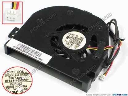 72442 Forcecon DFS531405MC0T Cooling Fan  F6G7-CW, bw78x70x12, w225x3x3, 5V 0.5A Forcecon DFS531405MC0T Cooling Fan  
