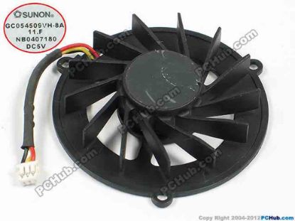 72444 SUNON GC054509VH-8A Cooling Fan  11.F, dia48.5x11, w40x3x3, 5V  SUNON GC054509VH-8A Cooling Fan  