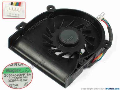 72700 SUNON GC054509VH-8A Cooling Fan  11.V1.B2283.F.GN, bw70x65x9, w50x4x5, 5V 0.8W, Bar SUNON GC054509VH-8A Cooling Fan  
