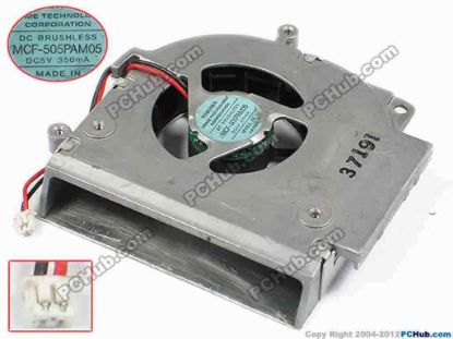 72705 Toshiba MCF-505PAM05 Cooling Fan  w45x2x2, 5V 350mA, Bare Fan Toshiba MCF-505PAM05 Cooling Fan  