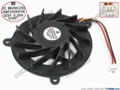 72710 Panasonic UDQF2ZH43FAS Cooling Fan  bw60x60x11.5, w45x3x3, 5V 0.20A, Bare Fan Panasonic UDQF2ZH43FAS Cooling Fan  