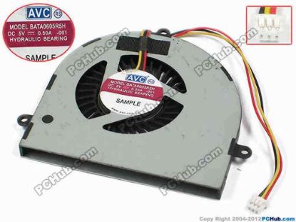 72735 AVC BATA0605R5H Cooling Fan  -001, bw63x60x6, w100x3x3, 5V 0.50A, Bare Fan AVC BATA0605R5H Cooling Fan  