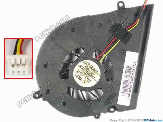 72739 Forcecon DFS531405MC0T Cooling Fan  F6S9-CCW, W15X3X3, 5V 0.50A, Bare Fan Forcecon DFS531405MC0T Cooling Fan  