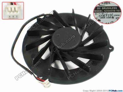 72754 ADDA AD5605HB-TB3 Cooling Fan  CWY61, dia61x10, w80x3x3, 5V 0.40A, Bare Fan ADDA AD5605HB-TB3 Cooling Fan  