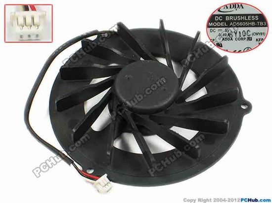72754 ADDA AD5605HB-TB3 Cooling Fan  CWY61, dia61x10, w80x3x3, 5V 0.40A, Bare Fan ADDA AD5605HB-TB3 Cooling Fan  