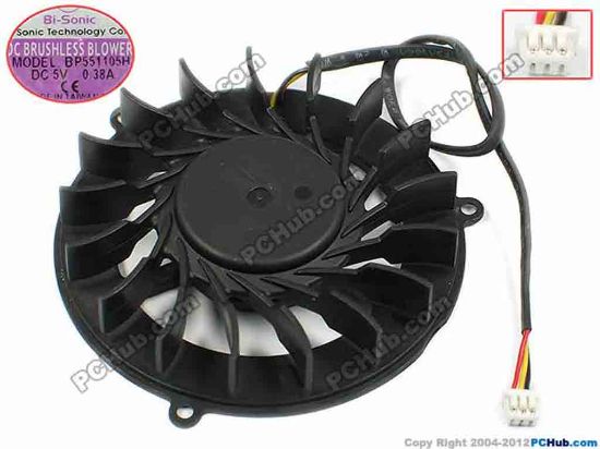 72762 Bi-Sonic BP551105H Cooling Fan  dia58x11, w150x3x3, 5V 0.38A, Bare Fan Bi-Sonic BP551105H Cooling Fan  