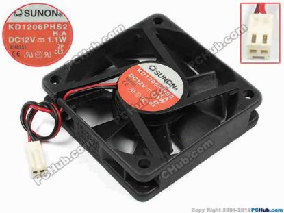 72849 SUNON KD1206PHS2 Server - Square Fan H.A, sq60x60x15, w80x2x2, 12V 1.1W SUNON KD1206PHS2 Server - Square Fan 
