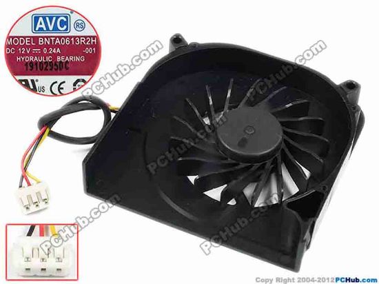72859 AVC BNTA0613R2H Server - Blower Fan -001, bw60x60x13, w100x3x3, 12V 0.24A AVC BNTA0613R2H Server - Blower Fan