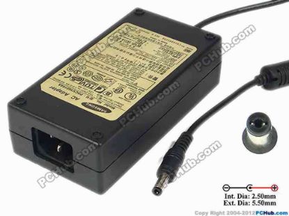73128 Samsung Laptop Common Item (Samsung Laptop) AC Adapter 5V-12V 12V 4A, 5.5/2.5mm, C14, New Samsung Laptop Common Item (Samsung Laptop) AC Adapter 5V-12V CAC Adapter Model: PSCV360104A<br />
<br />
INPUT: 100-240V~ 1.0-0.5A, 50-60Hz<br />
OUTPUT: 12V 4A 48W<br />
Connector Size: Int. Diameter: 2.50mm<br />
Ext. Diameter: 5.50mm<br />
<br />
Dimensions: 119 x 62 x 45 mm<br />
<font color="#444444" face="Verdana"><br />
**Please take note, IEC 13 wire AC <a shape="rect" href="http://www.pchub.com/uph/category/356/Power-Core.html"><font color="#800080">power cord</font></a> not included.</font>
