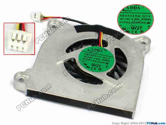 73526 ADDA AB0505HX-QC3 Cooling Fan  CW840, w30x3x3, 5V 0.30A, Bare Fan "NEW" ADDA AB0505HX-QC3 Cooling Fan