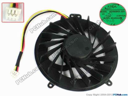 73551 ADDA AD5605HX-JD3 Cooling Fan  CWFH2A, dia61x61x11, w80x3x3, 5V 0.50A, Bare "NEW" ADDA AD5605HX-JD3 Cooling Fan