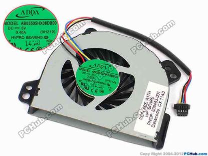 73626 ADDA AB05505HX08DB00 Cooling Fan  0H210, w95x4x4, 5V 0.40A ADDA AB05505HX08DB00 Cooling Fan  