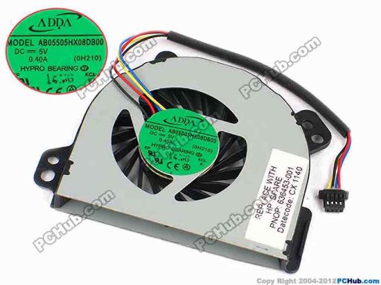 73626 ADDA AB05505HX08DB00 Cooling Fan  0H210, w95x4x4, 5V 0.40A ADDA AB05505HX08DB00 Cooling Fan  