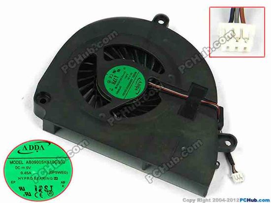 73637 ADDA AB09005HX10G300 Cooling Fan  0P5WE0, w25x3x3, 5V 0.45A, Bare Fan "NEW" ADDA AB09005HX10G300 Cooling Fan  