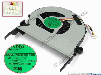 73658 ADDA AB8305HX-EDB Cooling Fan  ZR8AD, w25x4x4, 5V 0.50A, Bare Fan, "NEW" ADDA AB8305HX-EDB Cooling Fan  