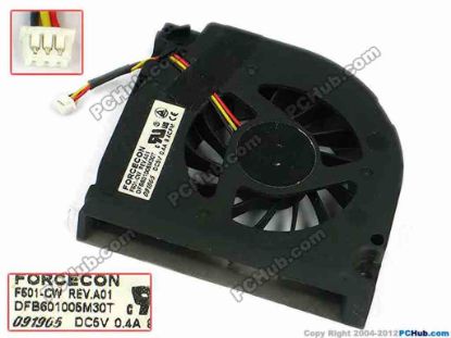73853 Forcecon DFB601005M30T Cooling Fan  F501-CW, bw74x70x13, w25x3x3, 5V 0.4A, Bare Fan Forcecon DFB601005M30T Cooling Fan