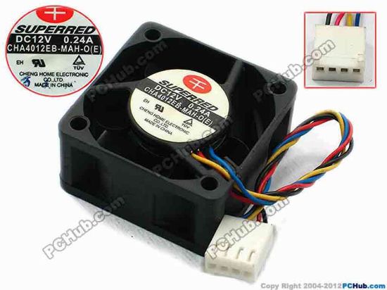 74564 Superred CHA4012EB-MAH-O Server - Square Fan E, sq40x40x20, w90x4x4, 12V 0.24A Superred CHA4012EB-MAH-O Server - Square Fan 