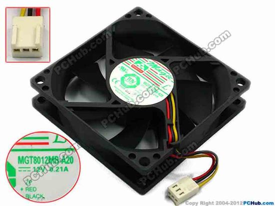 74568 Protechnic Magic MGT8012MB-A20 Server - Square Fan sq80x80x20, w40x3x3, 12V 0.21A  Protechnic Magic MGT8012MB-A20 Server - Square Fan 