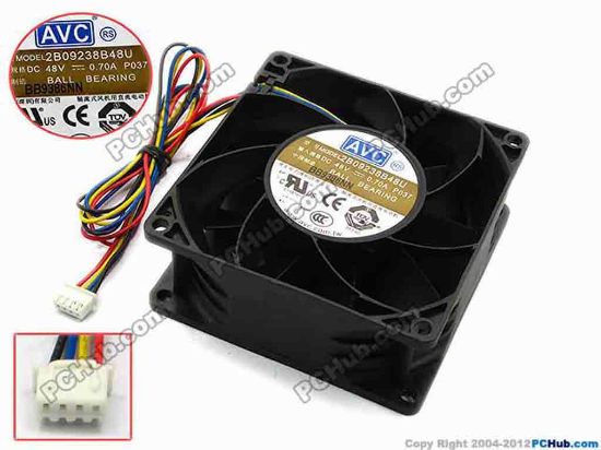 74575 AVC 2B09238B48U Server - Square Fan P037, sq92x92x38, w450x4x4, 48V 0.70A AVC 2B09238B48U Server - Square Fan 