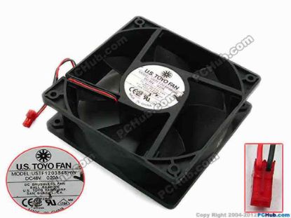 74602 Other Brands U.S. TOYO Server - Square Fan USTF1203848HW, sq120x120x38, w125x2x2, 48V 0.20A Other Brands U.S. TOYO Server - Square Fan 
