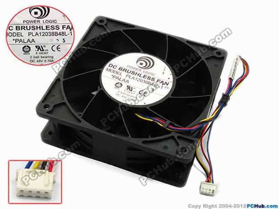 74605 Power Logic PLA12038B48L-1 Server - Square Fan sq120x120x38, w145x4x4, 48V 0.70A  Power Logic PLA12038B48L-1 Server - Square Fan 