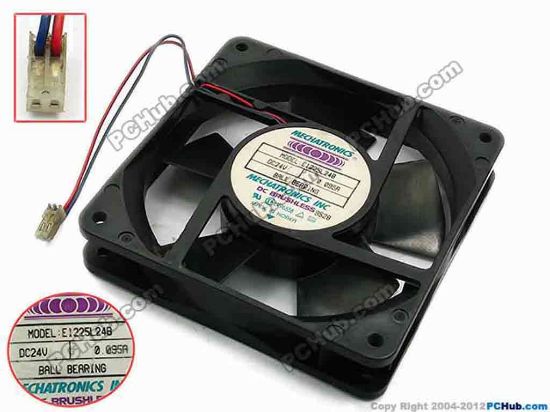 74610 MECHATRONICS E1225L24B Server - Square Fan sq120x120x25, w130x2x2, 24V 0.095A MECHATRONICS E1225L24B Server - Square Fan 
