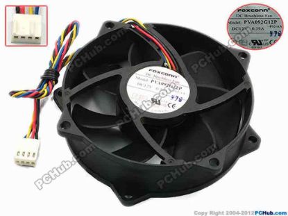 74631 Foxconn PVA092G12P Server - Round Fan -P02-AA, dia95x95x25, w265x4x4, 12V 0.39A Foxconn PVA092G12P Server - Round Fan 