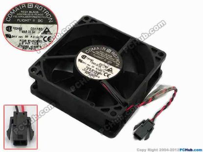 74772 Comair Rotron FE24B3 Server - Square Fan 031163, sq80x80x25, w90x2x2, 24V 0.09A Comair Rotron FE24B3 Server - Square Fan